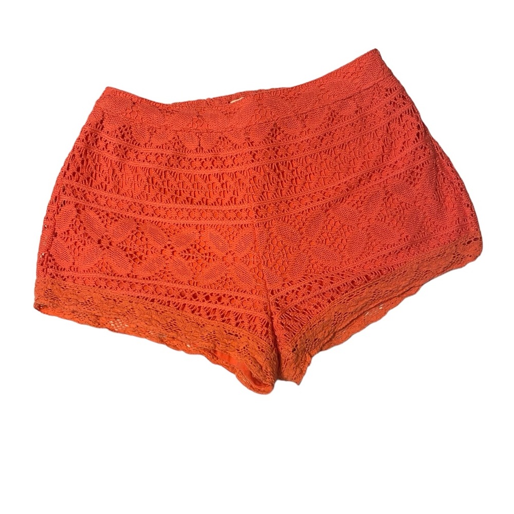 Hollister Dressy Crochet Lace Orange Shorts Size S